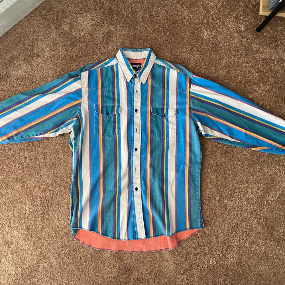 Wrangler Vintage Striped Button Up Shirt